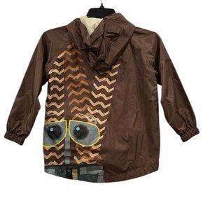 Disney Store Wall-E Pixar Wind Breaker Rain Jacket Small Brown